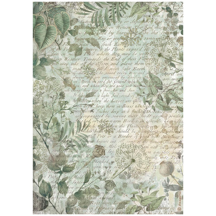 STAMPERIA A4 RICE PAPER PACKED HERBARIUM SILVAE LEAVES BACKGROUND - DFSA41080(PRE ORDER NOW SHIPPING MID DECEMBER 2025)