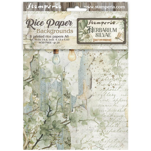 STAMPERIA RICE A6 BACKGROUNDS HERBARIUM SILVAE -DFSAK6048(PRE ORDER NOW SHIPPING MID DECEMBER 2025)