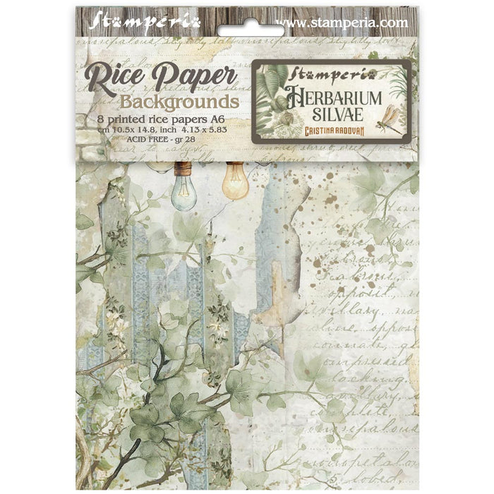 STAMPERIA RICE A6 BACKGROUNDS HERBARIUM SILVAE -DFSAK6048(PRE ORDER NOW SHIPPING MID DECEMBER 2025)