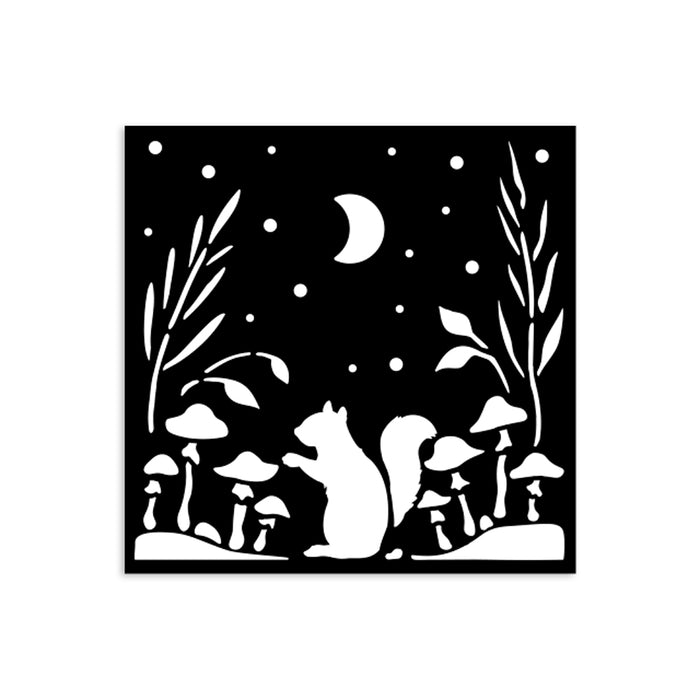 STAMPERIA STENCIL 12 X 12 CM HERBARIUM SILVAE SQUIRREL -KSTDS66(PRE ORDER NOW SHIPPING MID DECEMBER 2025)