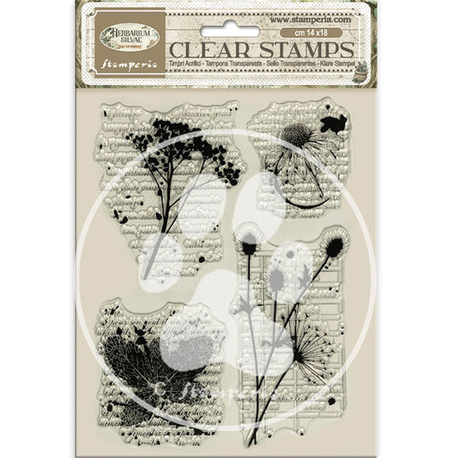 STAMPERIA RUBBER STAMP 14X18 HERBARIUM SILVAE BOTANIC - WTK231(PRE ORDER NOW SHIPPING MID DECEMBER 2025)