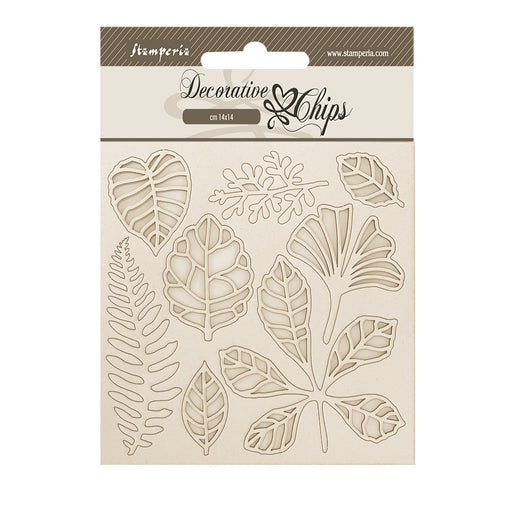 STAMPERIA DEC CHIPS 14 X 14CM HERBARIUM SILVAE LEAVES - SCB278(PRE ORDER NOW SHIPPING MID DECEMBER 2025)