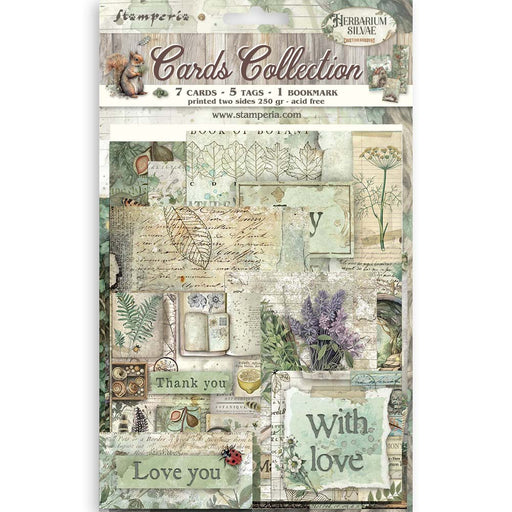 STAMPERIA CARDS COLLECTION HERBARIUM SILVAE - SBCARD36(PRE ORDER NOW SHIPPING MID DECEMBER 2025)