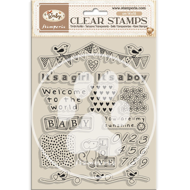 STAMPERIA RUBBER STAMP 14X18 BABY - WTK235 (  NOW SHIPPING LATE JAN 26)