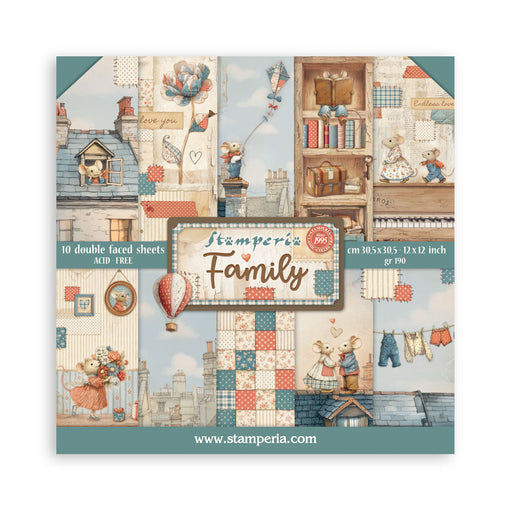 STAMPERIA 12.X 12 PAPER PACK DOUBLE FACE FAMILY ( PRE ORDER NOW SHIPPING LATE JAN 26)