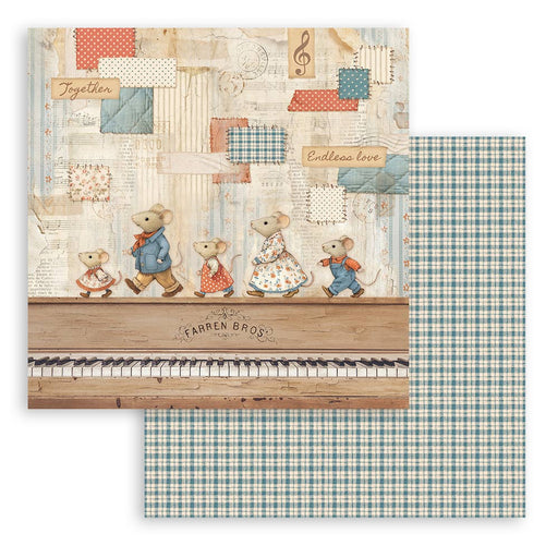 STAMPERIA 12X12 PAPER FAMILY PIANO - SBB1118 ( PRE ORDER NOW SHIPPING LATE JAN 26)