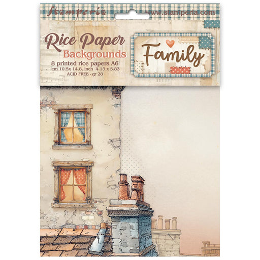 STAMPERIA RICE A6 BACKGROUNDS FAMILY - DFSAK6049 ( PRE ORDER NOW SHIPPING LATE JAN 26)