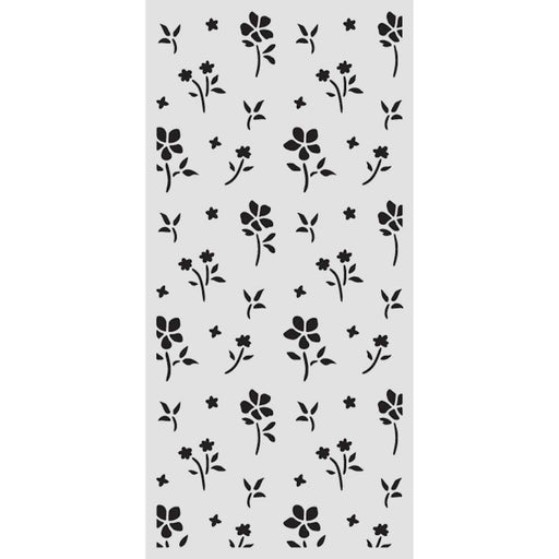 STAMPERIA STENCIL 12X25 FAMILY SMALL FLOWER PATTERN - KSTDL142 ( PRE ORDER NOW SHIPPING LATE JAN 26)