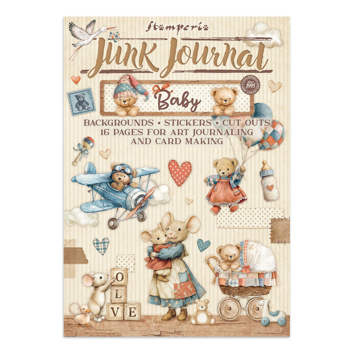 STAMPERIA JUNK JOURNAL STICKERS CUT OUT BACKGROUNDS BABY - SBJK12 (  NOW SHIPPING LATE JAN 26)