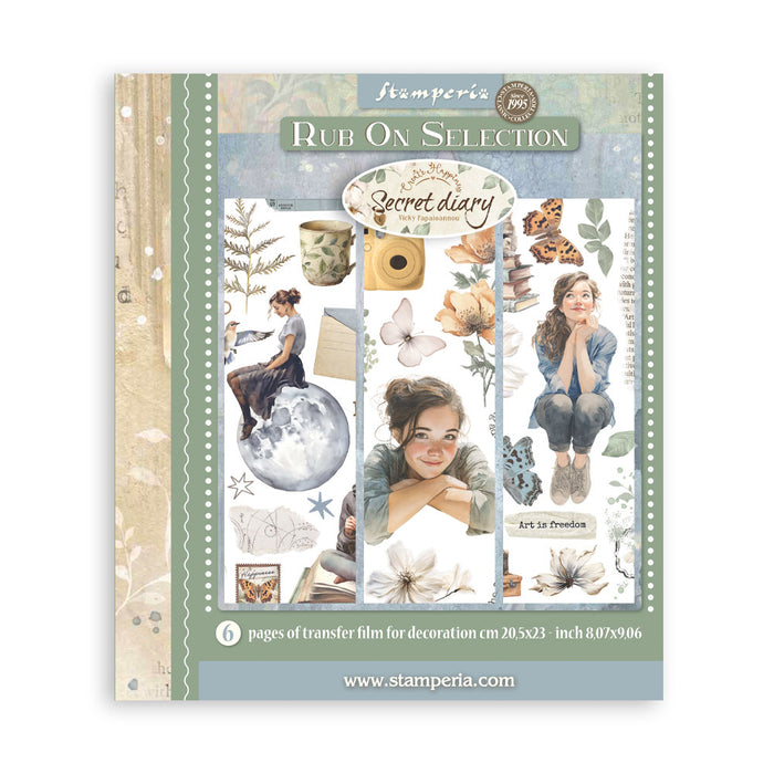 STAMPERIA RUB-ON 6 PAGES 20,5X23 6 PAGES SECRET DIARY - DFLRBXG02( NOW SHIPPING MID FEB 26)
