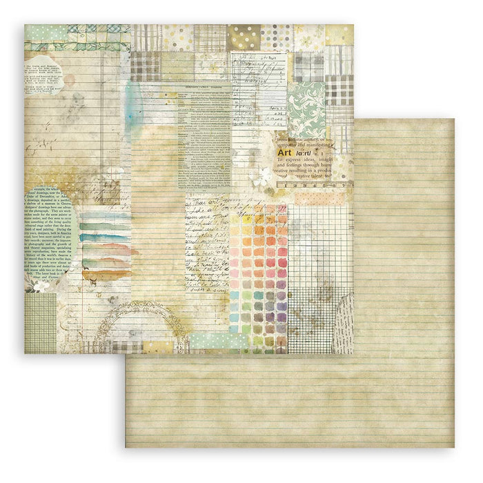 STAMPERIA 12X12 PAPER DAISY ART WATERCOLOR PATTEN - SBB1128 ( NOW SHIPPING MID FEB 26)
