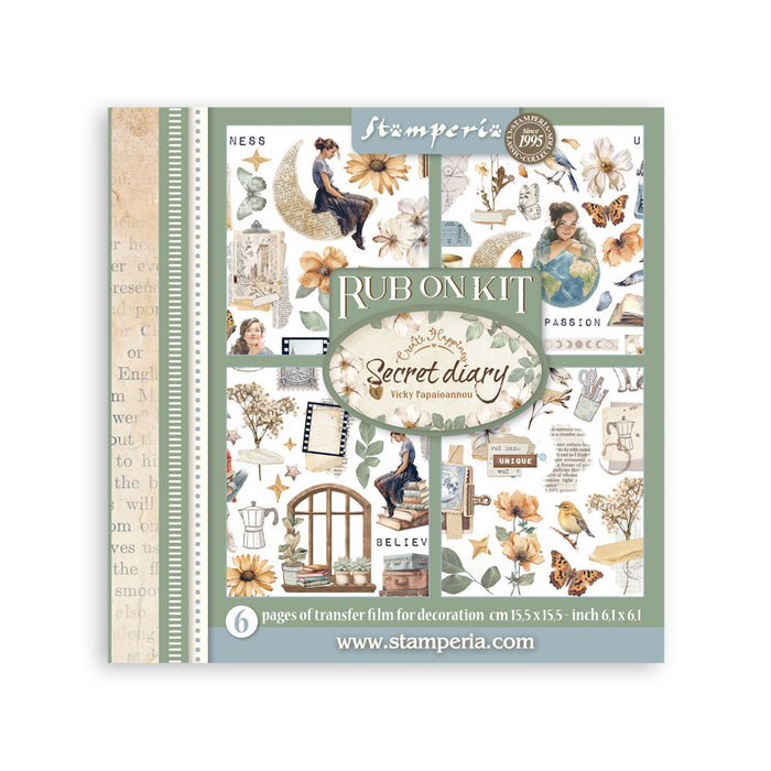 STAMPERIA RUB-ON 6 PAGES SECRET DIARY - DFLRBX09( NOW SHIPPING MID FEB 26)
