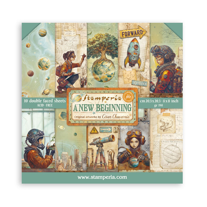 STAMPERIA 8 X 8 PAPER PACK DOUBLE A NEW BEGINNING - SBBS140(PRE ORDER NOW SHIPPING LATE MARCH 2026)