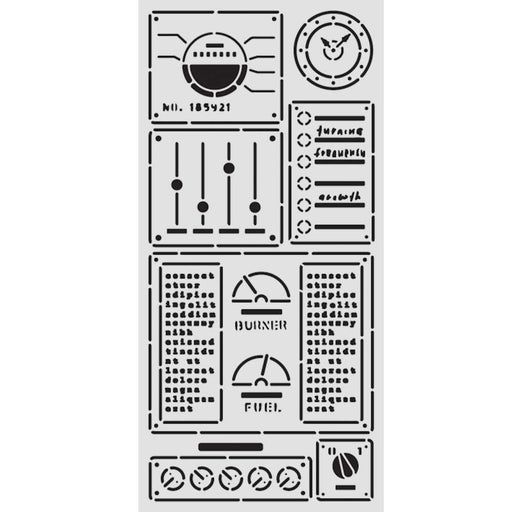 STAMPERIA STENCIL 12X25 A NEW BEGINNING CONTROL PANEL - KSTDL155(PRE ORDER NOW SHIPPING LATE MARCH 2026)