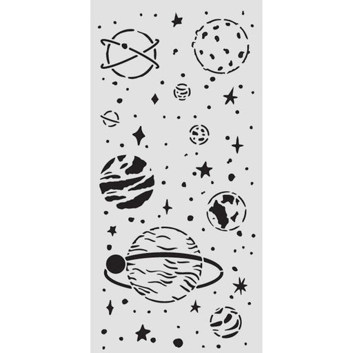 STAMPERIA STENCIL 12X25 A NEW BEGINNING PLANETARY - KSTDL156(PRE ORDER NOW SHIPPING LATE MARCH 2026)