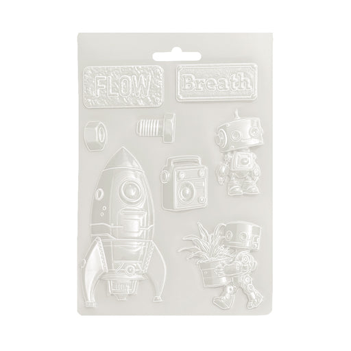 STAMPERIA SOFT MOULDS A5 A NEW BEGINNING SPACESHIP AND ROBOT - K3PTA5679(PRE ORDER NOW SHIPPING LATE MARCH 2026)