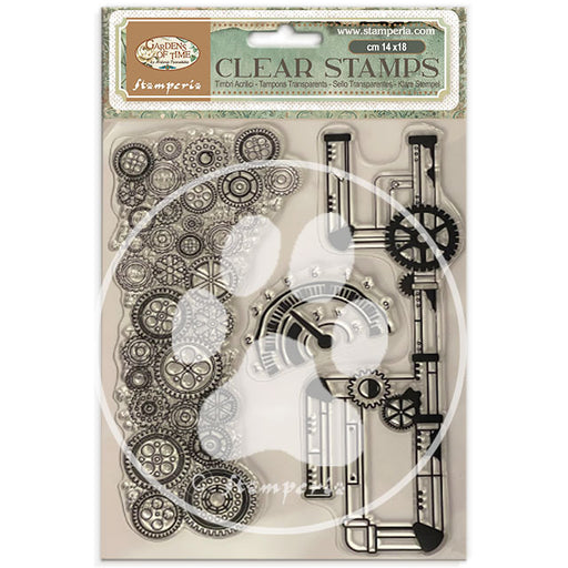 STAMPERIA RUBBER STAMP 14X18 GARDENS OF TIME TUBES - WTK239( PRE ORDER NOW SHIPPING LATE APRIL 2026)