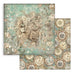 STAMPERIA 12X12 PAPER GARDENS OF TIME CLOCK AND ROSES - SBB1140( PRE ORDER NOW SHIPPING LATE APRIL 2026)
