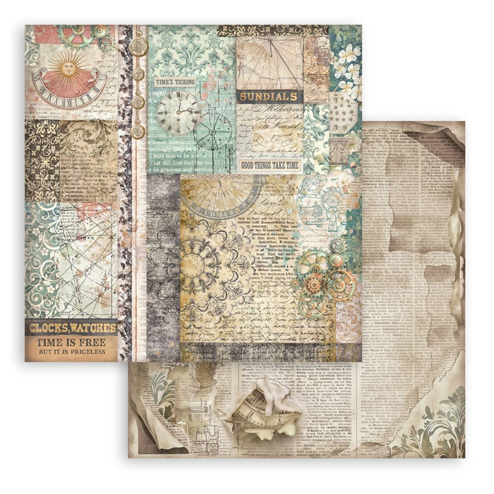 STAMPERIA 12X12 PAPER GARDENS OF TIME MIXED PATTERNS - SBB1142( PRE ORDER NOW SHIPPING LATE APRIL 2026)
