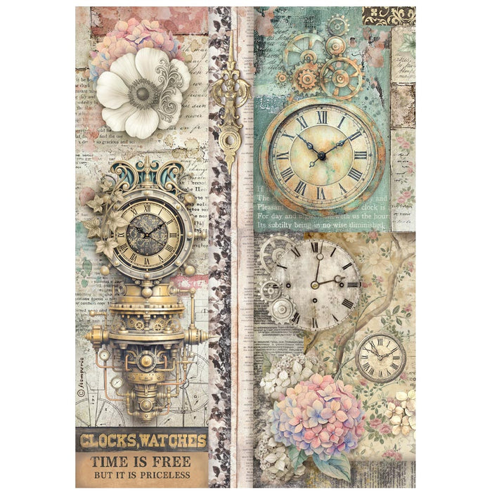 STAMPERIA A4 RICE PAPER PACKED GARDENS OF TIMETIME IS FREE - DFSA41112( PRE ORDER NOW SHIPPING LATE APRIL 2026)
