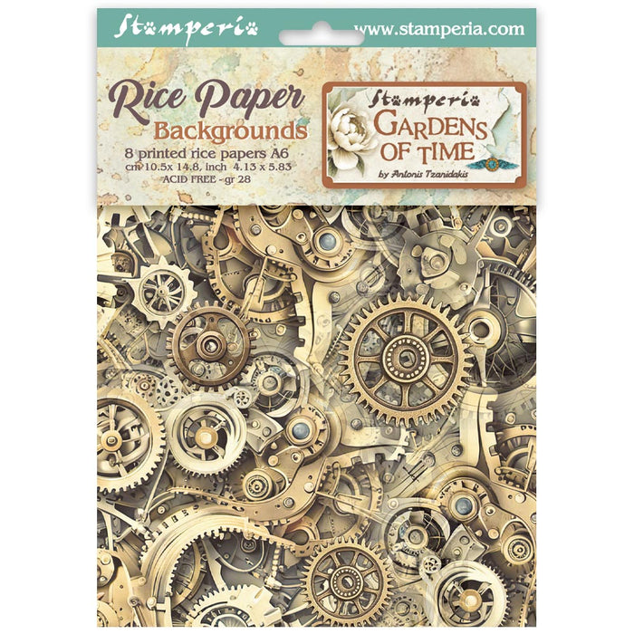 STAMPERIA RICE A6 BACKGROUNDS GARDENS OF TIME - DFSAK6053( PRE ORDER NOW SHIPPING LATE APRIL 2026)