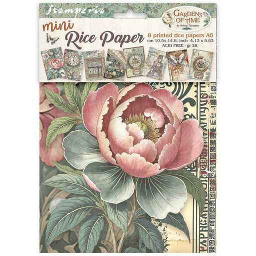 STAMPERIA RICE A6 8 SHEETS GARDENS OF TIME - DFSA6X05( PRE ORDER NOW SHIPPING LATE APRIL 2026)