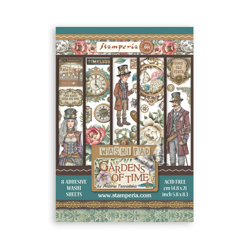 STAMPERIA WASHI PAD 8 SHEETS GARDENS OF TIME - SBW32( PRE ORDER NOW SHIPPING LATE APRIL 2026)