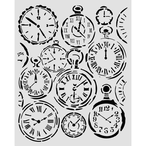 STAMPERIA STENCIL 20 X 25 GARDENS OF TIME MIXED CLOCKS - KSTD203( PRE ORDER NOW SHIPPING LATE APRIL 2026)