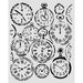 STAMPERIA STENCIL 20 X 25 GARDENS OF TIME MIXED CLOCKS - KSTD203( PRE ORDER NOW SHIPPING LATE APRIL 2026)