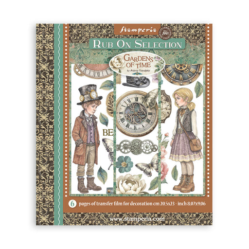 STAMPERIA RUB-ON 6 PAGES 20,5X23 6 PAGES GARDENS OF TIME - DFLRBXG04( PRE ORDER NOW SHIPPING LATE APRIL 2026)