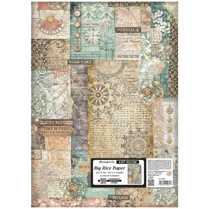 STAMPERIA A3 RICE PAPER GARDENS OF TIME MIXED PATTEN- DFSAJB00( PRE ORDER NOW SHIPPING LATE APRIL 2026)