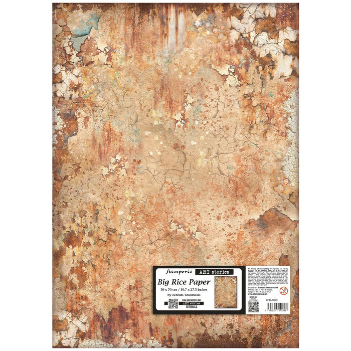 STAMPERIA A3 RICE PAPER GARDENS OF TIME RUSTY PATTEN - DFSAJB009( PRE ORDER NOW SHIPPING LATE APRIL 2026)