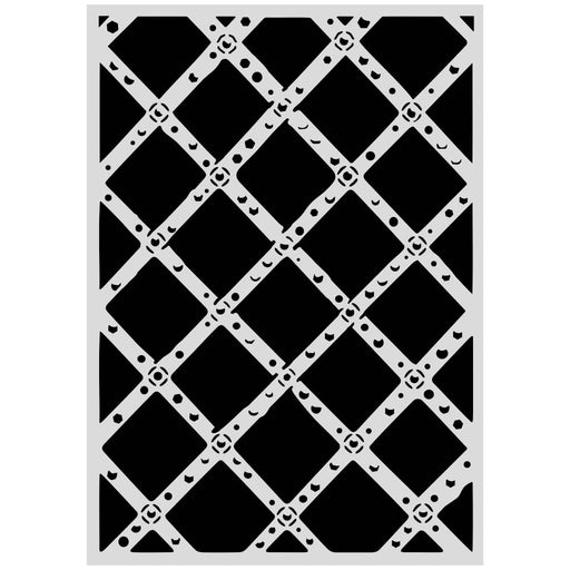 STAMPERIA STENCIL A3 GARDENS OF TIME DIAMOND GRID PATTEN - KSTDA3011( PRE ORDER NOW SHIPPING LATE APRIL 2026)