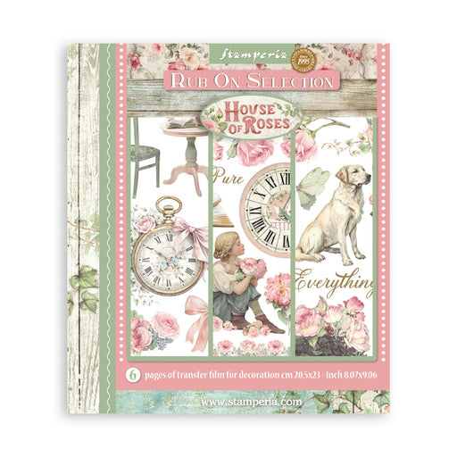 STAMPERIA RUB-ON 6 PAGES 20,5X23 6 PAGES HOUSE OF ROSES - DFLRBXG06( PRE ORDER NOW SHIPPING LATE APRIL 2026)