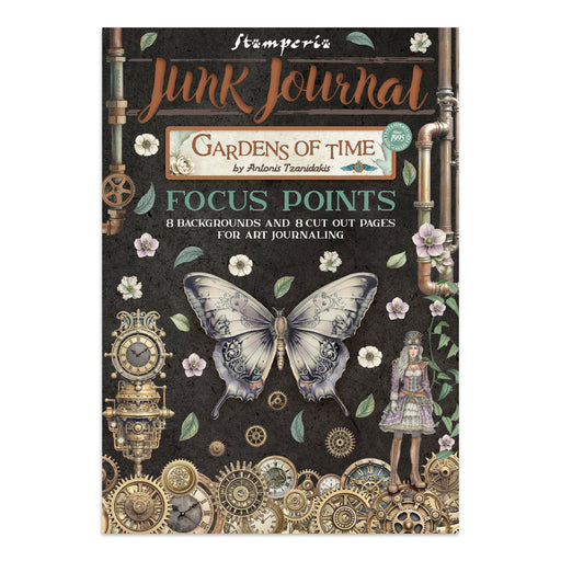 STAMPERIA ART JUNK JOURNAL FOCUS POINTS FOR ART AND CRAFTS A5 GARDENS OF TIME - SBJKS01( PRE ORDER NOW SHIPPING LATE APRIL 2026)