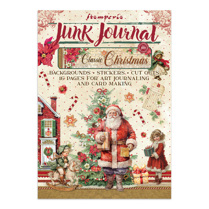 STAMPERIA JUNK JOURNAL STICKERS CUT OUT BACKGROUNDS CLASSIC CHRISTMAS -SBJK23 (PRE ORDER NOW SHIPPING EARLY AUGUST 2026)
