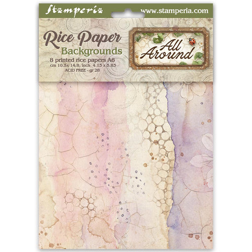 STAMPERIA RICE A6 BACKGROUNDS ALL ROUND - DFSAK6054( PRE ORDER NOW SHIPPING EARLY JUNE 2026)