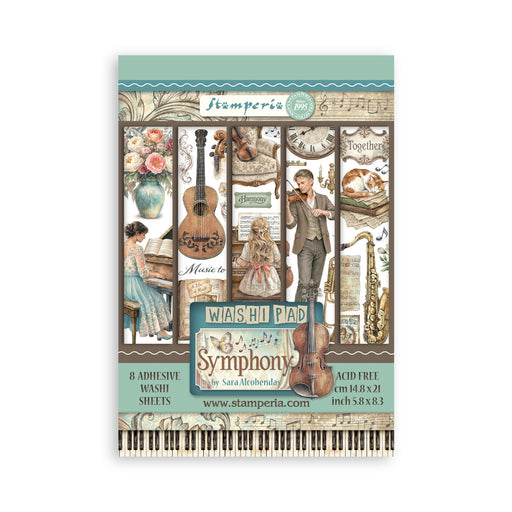 STAMPERIA WASHI PAD 8 SHEETS SYMPHONY - SBW34( PRE ORDER NOW SHIPPING LATE JUNE 2026)