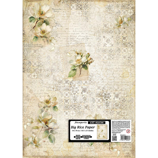 STAMPERIA A3 RICE PAPER ALL ROUND CAMELLIA - DFSAJB018( PRE ORDER NOW SHIPPING EARLY JUNE 2026)
