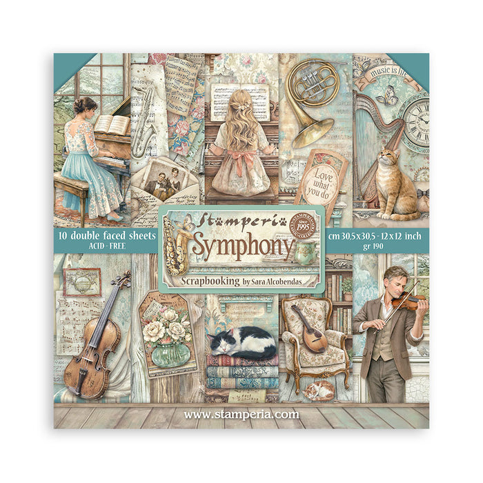 STAMPERIA 12 X 12 PAPER PACK DOUBLE FACE SYMPHONY - SBBL188( PRE ORDER NOW SHIPPING LATE JUNE 2026)