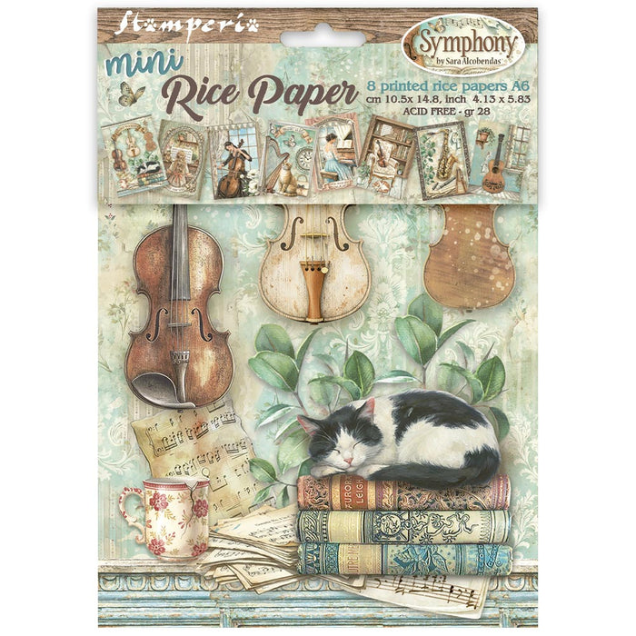 STAMPERIA RICE A6 8 SHEETS SYMPHONY - DFSA6X07( PRE ORDER NOW SHIPPING LATE JUNE 2026)