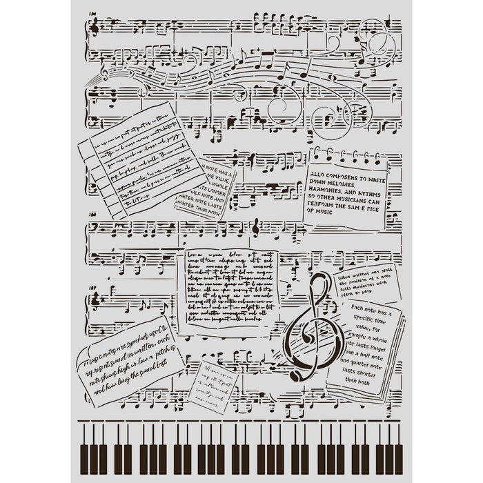 STAMPERIA STENCIL A3 SYMPHONY MUSIC - KSTDA3014( PRE ORDER NOW SHIPPING LATE JUNE 2026)