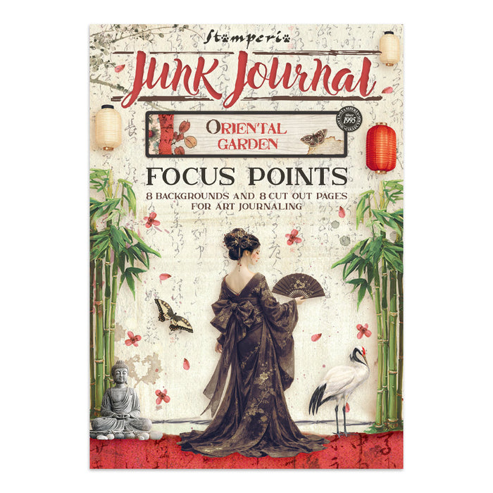 STAMPERIA ART JUNK JOURNAL FOCUS POINTS FOR ART AND CRAFTS ORIENTAL GARDEN - SBJKS05( PRE ORDER NOW SHIPPING LATE JUNE 2026)