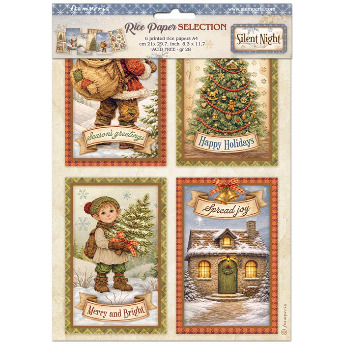 STAMPERIA A4 RICE PAPER PACKED 6 SILENT NIGHT - DFSA4XSN (PRE ORDER NOW SHIPPING EARLY AUGUST 2026)