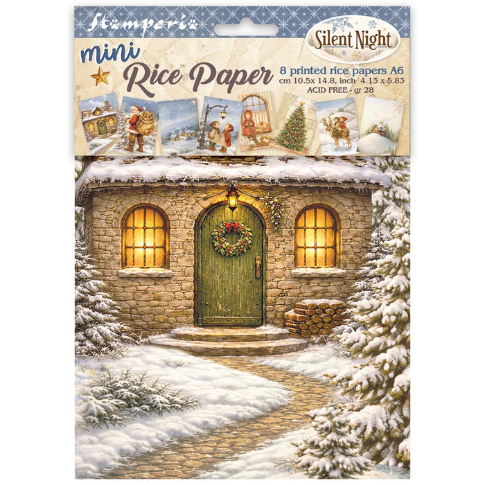 STAMPERIA RICE A6 8 SHEETS SILENT NIGHT - DFSA6X09 (PRE ORDER NOW SHIPPING EARLY AUGUST 2026)
