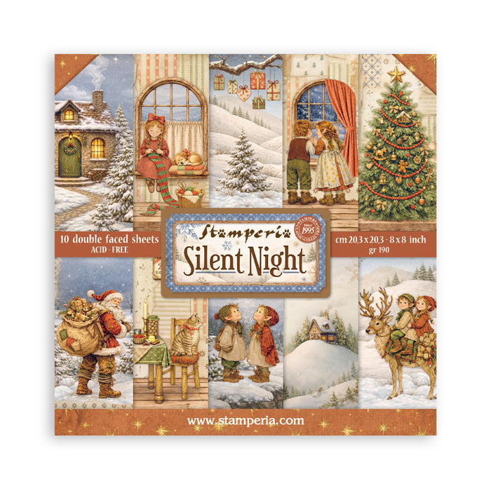 STAMPERIA 8 X 8 PAPER PACK DOUBLE FACE SILENT NIGHT - SBBS148 (PRE ORDER NOW SHIPPING EARLY AUGUST 2026)