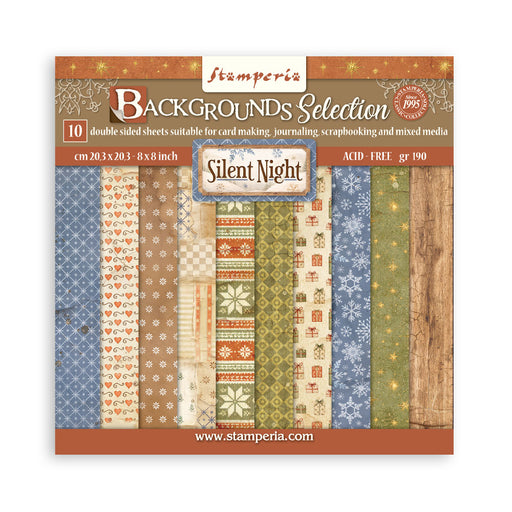 STAMPERIA 8 X 8 PAPER PACK DOUBLE FACE BACKGROUND SILENT NIGHT - SBBS149 (PRE ORDER NOW SHIPPING EARLY AUGUST 2026)
