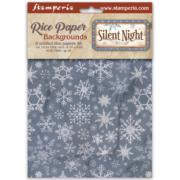 STAMPERIA RICE A6 8 SHEETS BACKGROUND SILENT NIGHT - DFSAK6058 (PRE ORDER NOW SHIPPING EARLY AUGUST 2026)