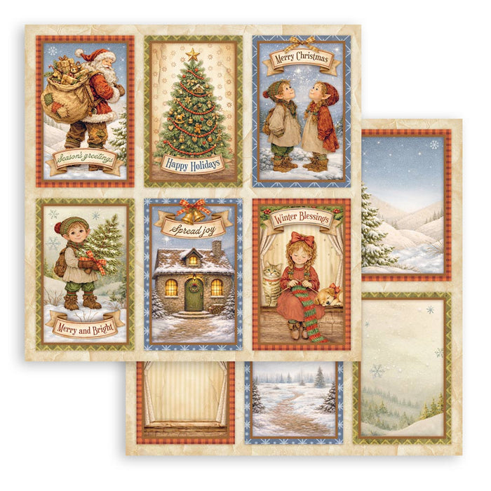 STAMPERIA 12X12 PAPER DOUBLE FACE SILENT NIGHT 6 CARDS - SBB1166 (PRE ORDER NOW SHIPPING EARLY AUGUST 2026)