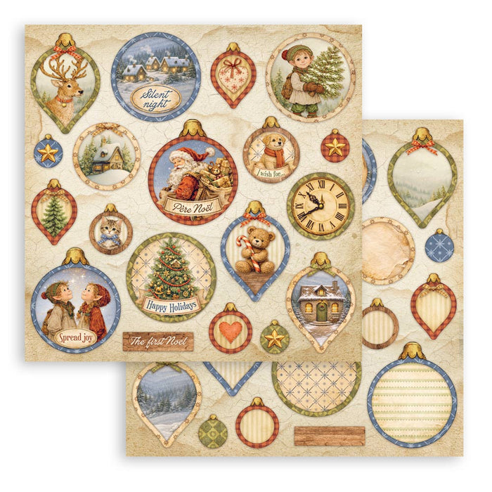 STAMPERIA 12X12 PAPER DOUBLE FACE SILENT NIGHT BALLS - SBB1167 (PRE ORDER NOW SHIPPING EARLY AUGUST 2026)